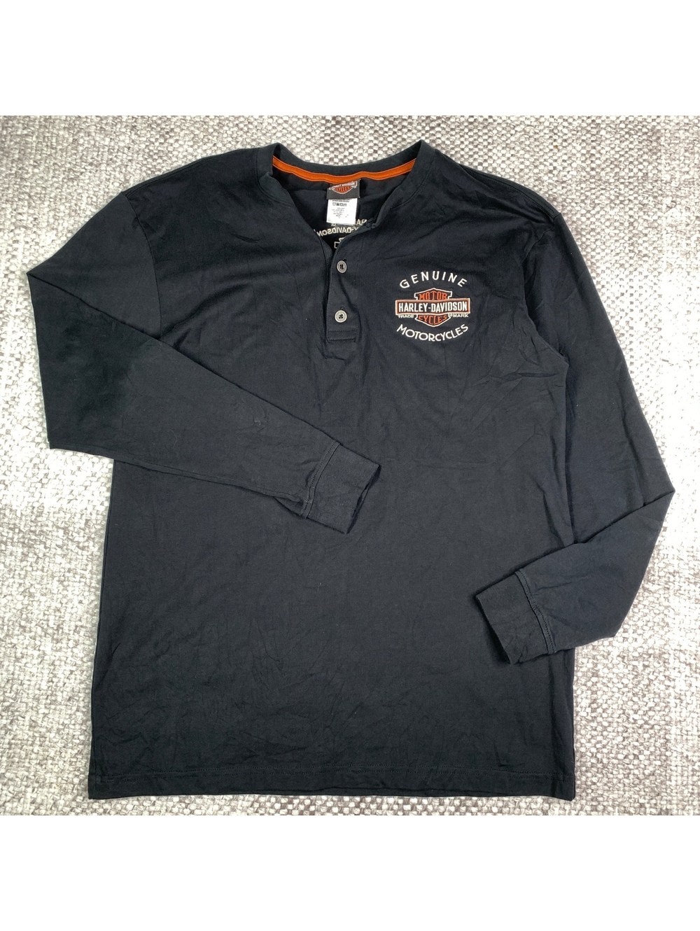 Harley-Davidson Women's Long Sleeve‎ Black Henley Sweatshirt Size M